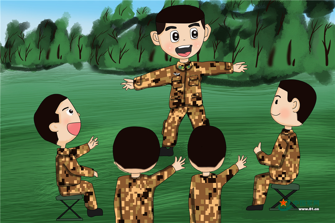 军事训练图片漫画，揭示军营生活的真实面貌，军事训练漫画揭秘，军营生活的真实写照