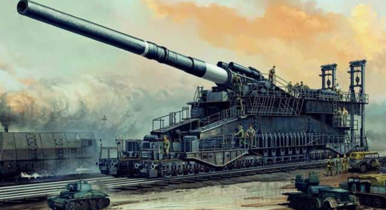 古斯塔夫巨炮与坦克世界，战争机器中的巨无霸，古斯塔夫巨炮与坦克，战争机器中的霸主地位